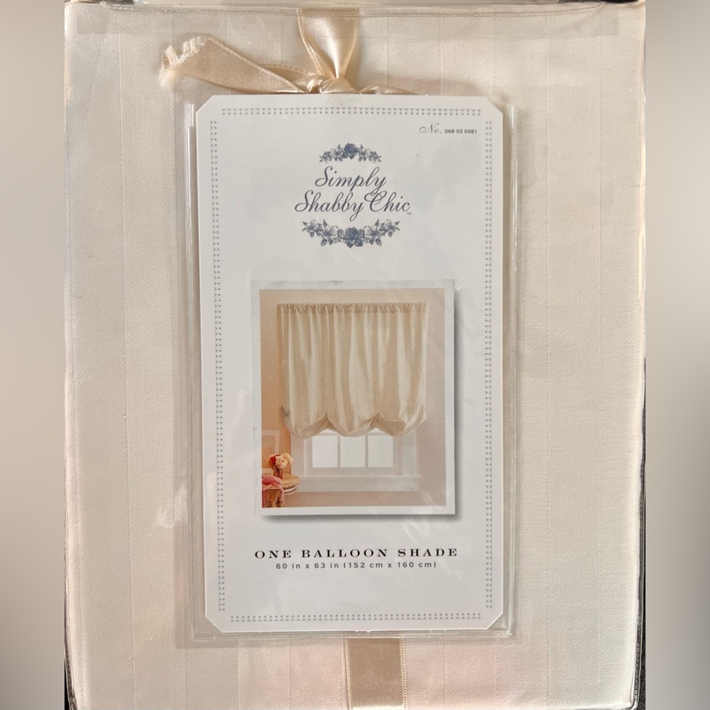 1 New Simply Shabby Chic Creamy White Balloon Shade Valance 60" x 63" Ashwell